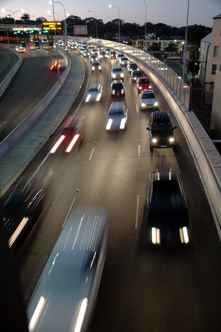 Traffic highway aerial view
